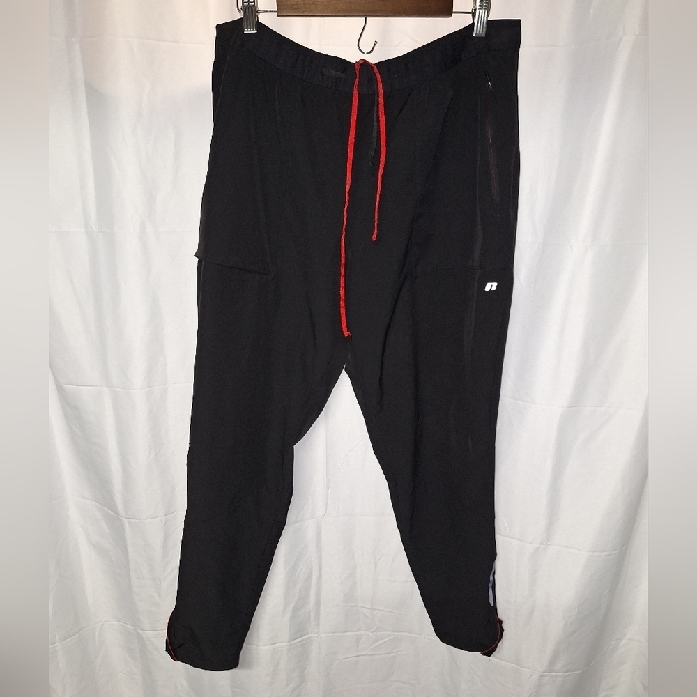 Russell Athletic Black Joggers with Red Drawstring